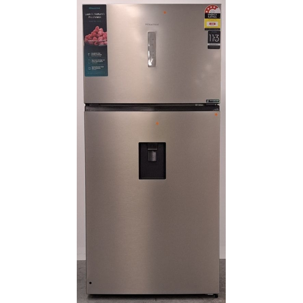Hisense 496L Top Mount Refrigerator with Non-Plumbed Water Dispenser Stainless Steel HRTF497SW
