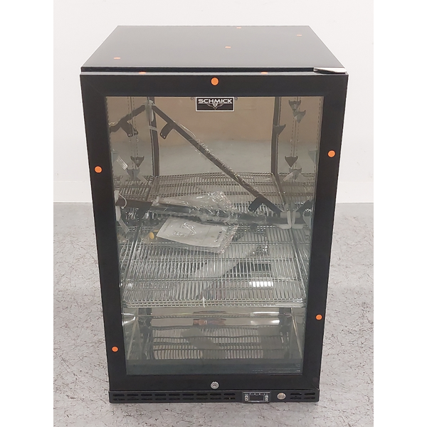 Schmick 164L Under Bench Black Heated Glass Alfresco Bar Fridge SK146R-B-HD
