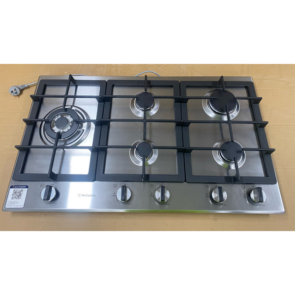 Westinghouse 90cm 5 Burner Natural Gas Stainless Steel Cooktop WHG954SC