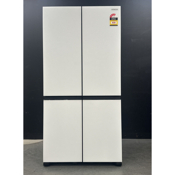 Hitachi 569L French Door Refrigerator Matte White Glass Finish Hitachi 569L French Door Refrigerator Matte White Glass Finish
