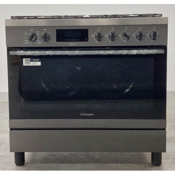 Westinghouse 90cm Dual Fuel Pyrolytic Freestanding Oven with SteamBake-Dark Stainless Steel WFEP9717DD