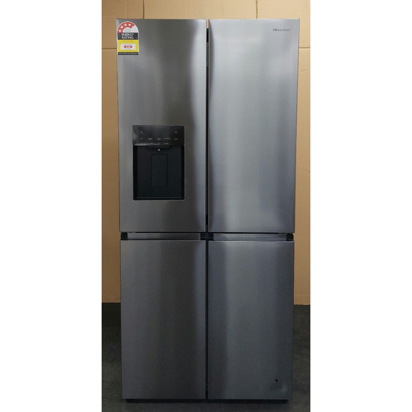 Hisense 483L French Door Fridge Black Steel with Non-Plumbed Ice and Water Dispenser HRCD483TBW