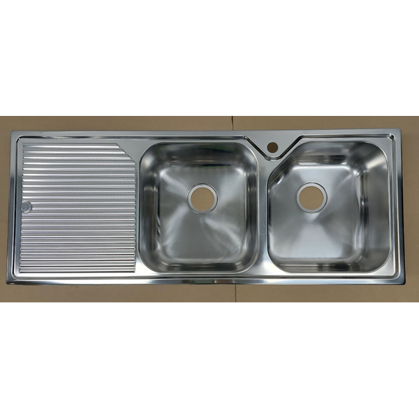 Oliveri Nu-Petite Double Bowl Left Hand Drainer Topmount Sink NP672