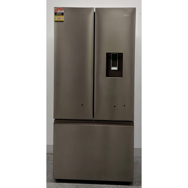 Haier 509L French Door Fridge with Non-Plumbed Water Dispenser Satina HRF510FHS