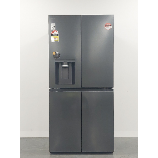 LG 506L French Door Fridge with Slim Non-Plumbed In-Door Ice and Water Dispenser Matte Black GF-LN500MBL