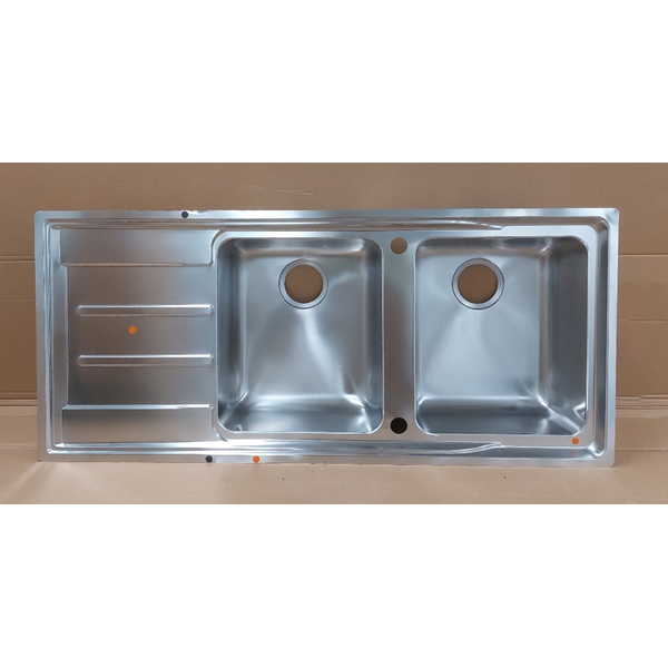 Franke Aton Double Bowl Sink with Left Hand Drainer ANX221LHD