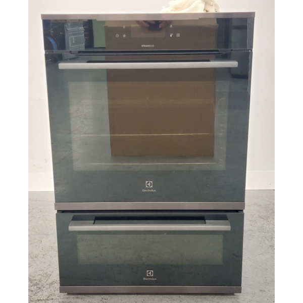 Electrolux 60cm Pyrolytic Dark Stainless Steel Double Oven with Steambake EVEP626DSE