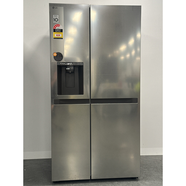 LG 641L Side by Side Refrigerator with Non-Plumbed Ice and Water Stainless Steel GS-N599PL