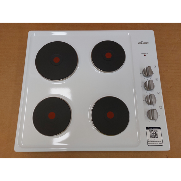 Chef 60cm Electric White Cooktop CHS642WB