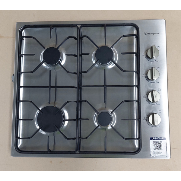 Westinghouse 60cm 4 Burner Stainless Steel Gas Cooktop WHG640SC
