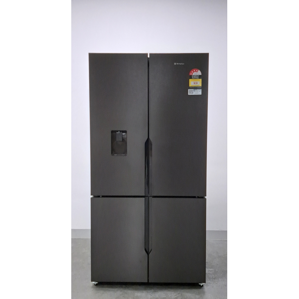 Westinghouse 564L French Door Fridge with Non-Plumbed Water Dispenser and Ice Maker Matte Charcoal Black WQE5760BB
