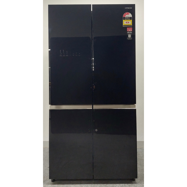 Hitachi 569L French Door Refrigerator Black Glass Finish RWB640VT0-1GBK