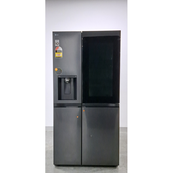 LG 635L Side by Side InstaView Fridge with Ice & Water Dispenser Matte Black GS-V600MBLC
