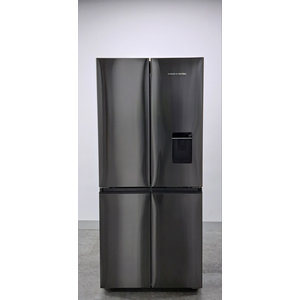 Fisher & Paykel Series 7 498L Quad Door Refrigerator with Ice and Water Black Stainless Steel RF500QNUB1