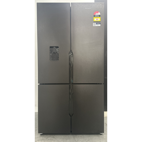Westinghouse 564L French Door Fridge with Non-Plumbed Water Dispenser and Ice Maker Matte Charcoal Black WQE5760BB